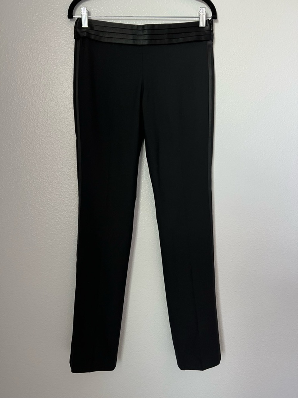 Banana Republic Black Logan Fit Dress Pants with Satin Tuxedo Trim